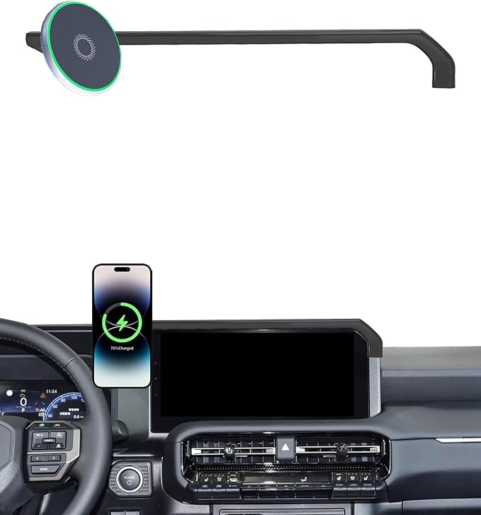 Car Phone Holder for 2024 2025 2026 Toyota Land Cruiser LC250 Accessories Apply to 8/12.3 Inch Touch Screen 15W Fast Wireless Charger Screen Fixed Clip Cell Phone Mount Hands-Free