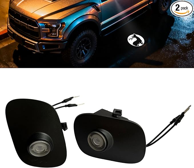 2Pcs Side Mirror Logo LED Welcome Light Puddle Lamp Projector Door Light Floor Light Accessories Suitable for Ford F150 F250 F350 2015 2016 2017 2018 2019 2020 2021 2022 2023 2024 2025