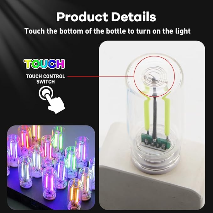 2Pcs Car USB Night Light, Touch Adjustment LED Ambient Lighting Plug in USB Automotive Night Lamps, Mini LED Bulb for Car, Camping, Holiday, Decoration, Bedroom, Party(Yellow)