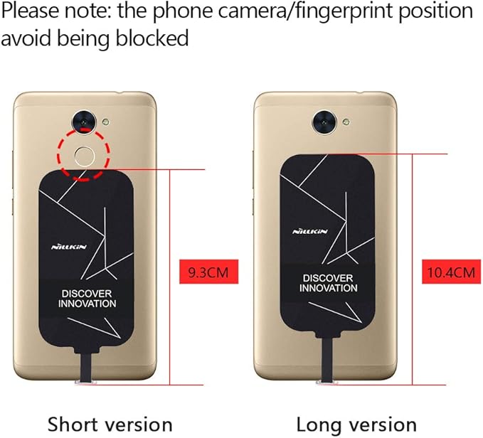 Nillkin Qi Receiver USB C, Thin Wireless Charging Receiver, Type C Wireless Charger Receiver for Galaxy A51/A20E/A20, Pixel 2 and Other Type-C Android Cell Phones(Short Version)