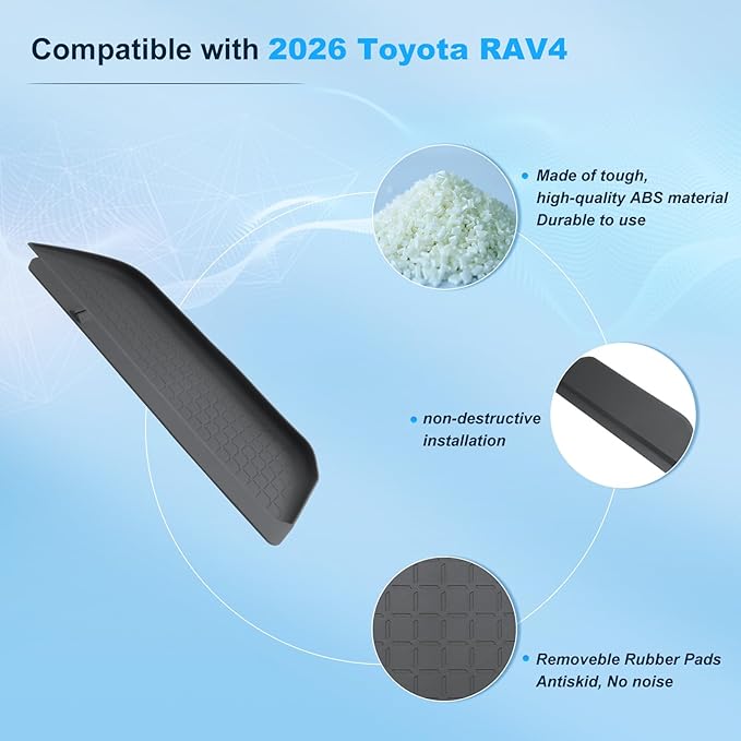(3PCS)2026 R AV4 Center Console Organizer For 2026 Toyota R AV4 Wireless Charging Pad & Shifter Front Mats & Passenger Dash Tray 2026 R AV4 Accessories Anti-Slip Silicone Liner Mat Set 6th Gen R AV4