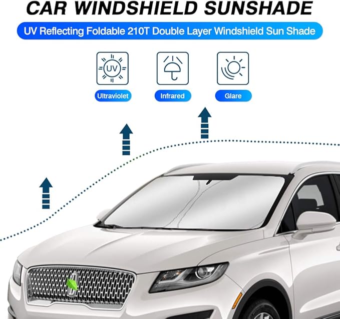 KUST Windshield Sun Shade for Lincoln MKC SUV 2015 2016 2017 2018 2019 Sunshade Accessories Window Sun Protector Foldable Block UV Rays Keep Car Cooler