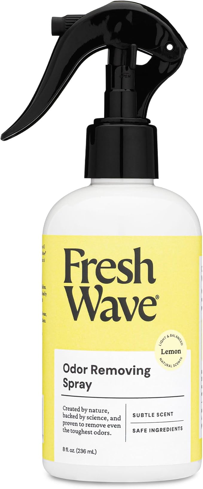 Fresh Wave Lemon Odor Eliminator Spray & Air Freshener, 8 fl. oz. | Odor Absorbers for Home | Safer Odor Relief | Natural Plant-Based Odor Eliminator | For Furniture, Fabrics & Trash