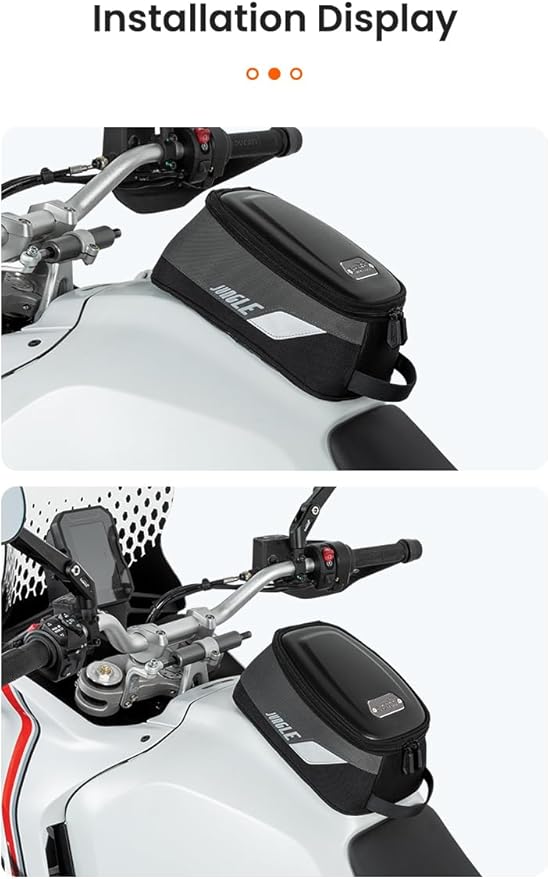 Loboo Motorcycle Tank Bag Expandable Motorcycle Bag, Magnetic Suction Quick Release ，Compatible With CFMOTO 400GT 250CL-X 450SR 450NK (BTB03, Tank Bag Base Adapter 601)