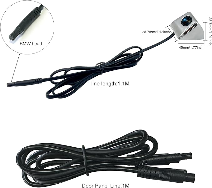 Blind Spot Camera with 5” BSD Monitor Kit, HD 1080P Monitor Side View Camera Kit, Door Tape Mounted Blind Spot Cam Silver