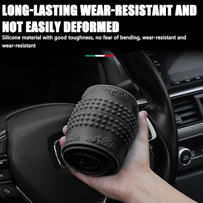 Steering Wheel Cover, Car Silicone Steering Wheel Protector, Anti-Slip Soft Odorless Wheel Covers, Universal 14-15 Inch Steering Wheel, Automotive Interior Accessories (Black)