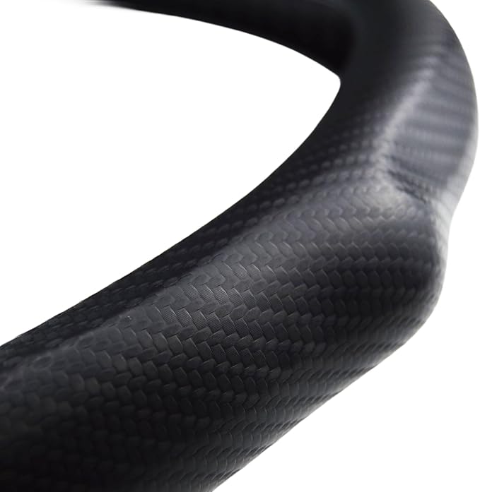 Quick Install Sporty Carbon Fiber Pattern Steering Wheel Cover Universal fit 14½ to 15 inches Car Sendan Coupe SUV Pickup 14.5 to 15