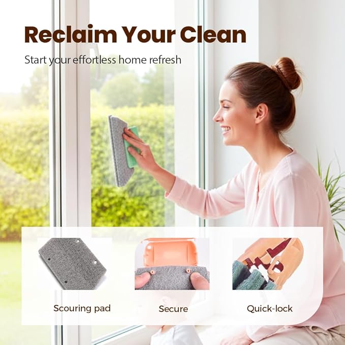 Magic Window Track Cleaner, Window Groove Cleaning Brush Tools Set, Cleaner Brushes for Window lides Gaps Tile Lines Shutter Slats Car Vents & Narrow Gaps (9PC)