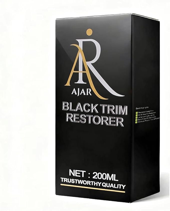 Plastic & Tire Trim Restorer – Shine & Protect Faded Car Trim – Conceals Scratches, UV Resistant, Lasts 8+ Months – 6.7 Fl Oz