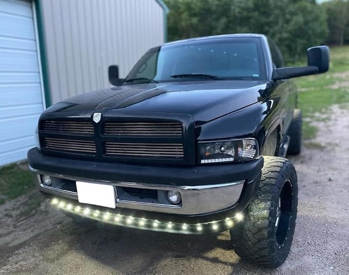 iJDMTOY 20pc Set Xenon White LED Front Bumper Valance Accent Running Light Kit/LED Air Dam Light Kit, Compatible with Dodge/Chevy/GMC HD, Ford Super Duty Trucks or Semi Trucks
