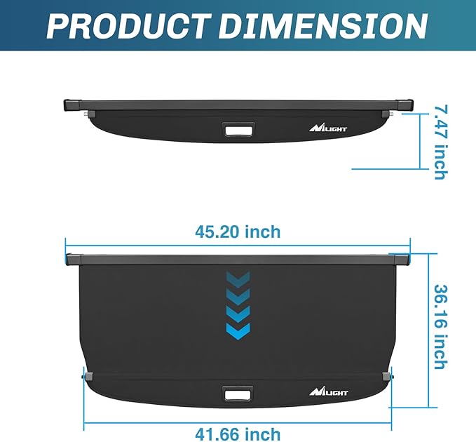 Nilight Trunk Cargo Cover for Subaru Crosstrek Impreza 2023 2024 2025, Retractable Security Shade Rear Cargo Cover, with Trunk Storage Net, 1-Pack