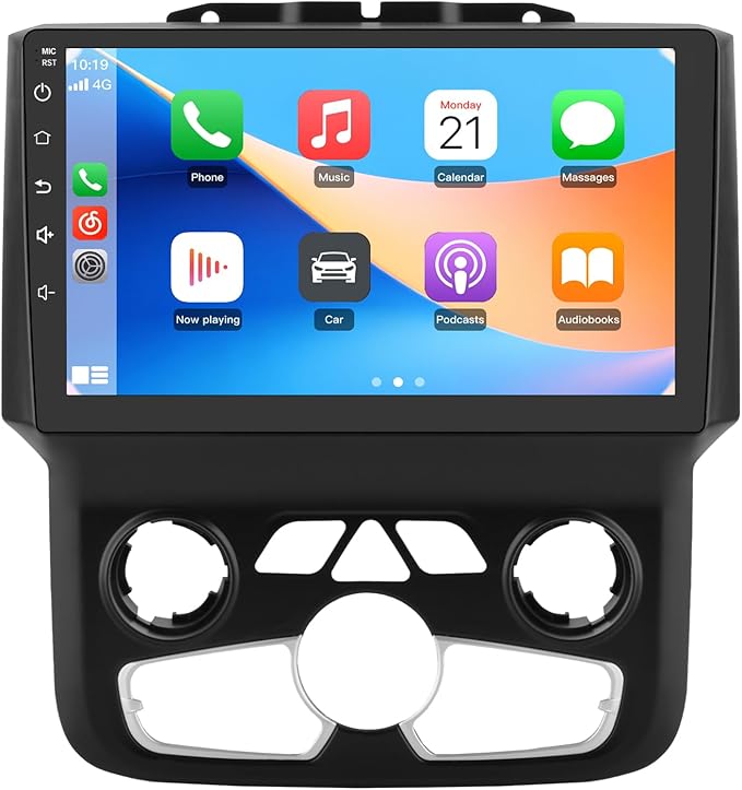 Junsun 5G WiFi (64GB ROM) Car Radio Stereo for Dodge Ram 1500 2500 3500 2013-2019,Wireless Wire CarPlay/Android Auto,9" HD Screen Support Cargo Rearview,GPS DSP RDS BT 5.0 AM/FM Auto AC