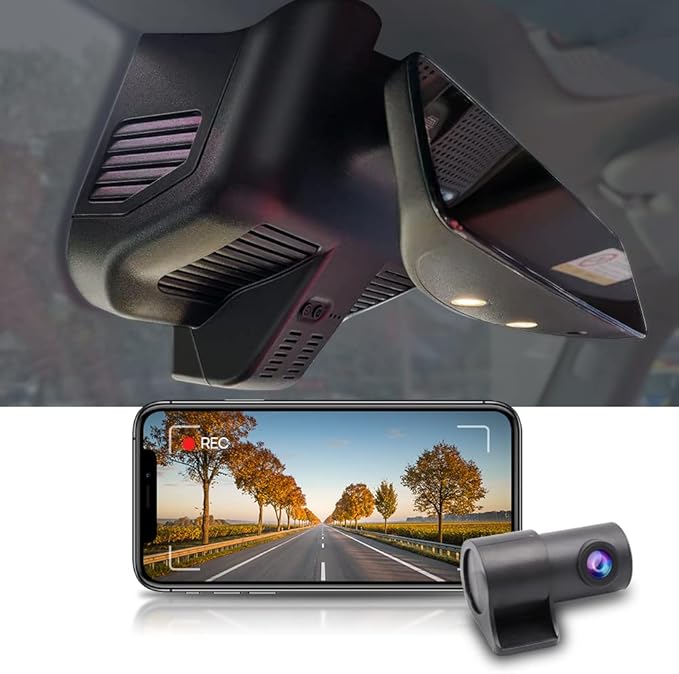 Fitcamx Front 2K+Rear 1080P Dash Cam Adapts for Mercedes-Benz G-Class 2019-2024 G550 (HD2-6166/Has 10 Vents) W463, OEM Style, Dual HD Video, WiFi & APP, Loop Recording G-Sensor, Easy to Use, 64GB Card