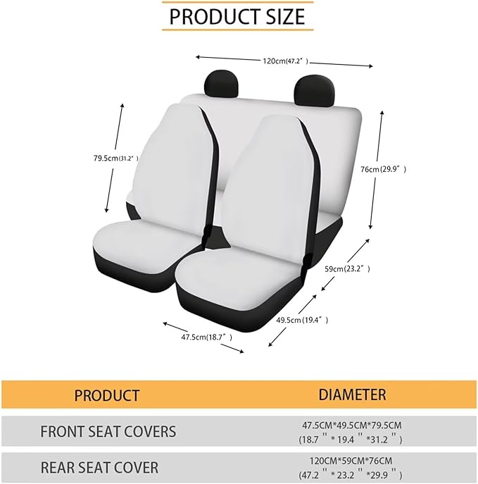 FKELYI Horse Auto Anti-Slip Steering Wheel Protector and Front and Back Seat Covers, Soft Polyester Headrest Cover, American Gear Shifter Knob and Handbrake Cover, Cup Coasters