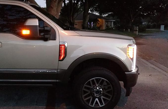 iJDMTOY Sports Red LED Background Illumination Kit Compatible with 2017-2021 Ford F250 F350 F450 Super Duty Side Fender Chrome Emblem