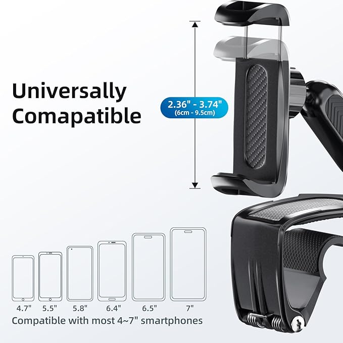 Universal 360 Dashboard Cell Phone Holder, Upgrade Clip Car Phone Holder Mount for Dashboard 360 Degree Rotation Dash Board Phone Mount Fit for iPhone,Samsung,Google,Nokia, 4 to 7" Smartphones