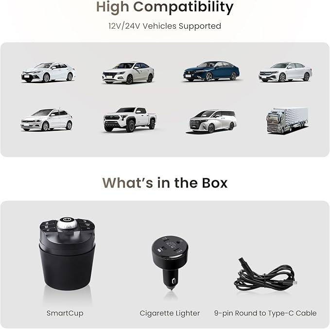 ATOTO P9 Car Cigarette Lighter, 12V/24V Compatible Car Charger, Automotive Cigarette Lighter Easy Install for Car
