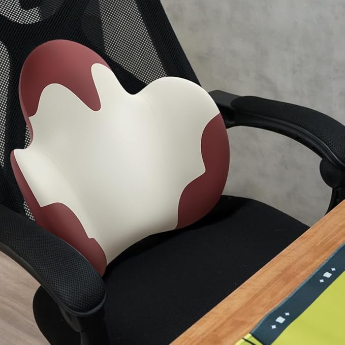 Lumbar Support Pillow for Office Chair, Gaming Chair, Car Driver Seat Back Cushion, Bed & Couch, Gifts for Friends and Parents,Ergonomic Back Support Pillow with Comfortable Memory Foam(Red/White)