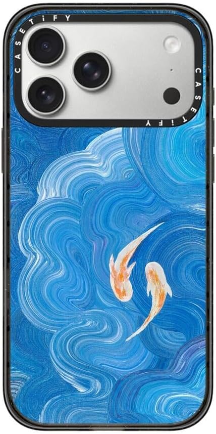 CASETiFY Impact iPhone 17 Pro Max Case [Slim/Compatible with Magsafe / 8.2 ft. 4X Military Grade Drop Protection] - Two Little Koi - Clear Black
