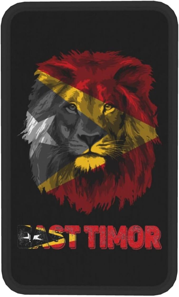 Vintage East Timor Timorese Flag Lion Head Auto Center Console Armrest Cover Car Handrail Box Cushion Pad Mat Universal Fit Most Vehicle Sedan Truck SUV Soft Comfort Decor Accessories