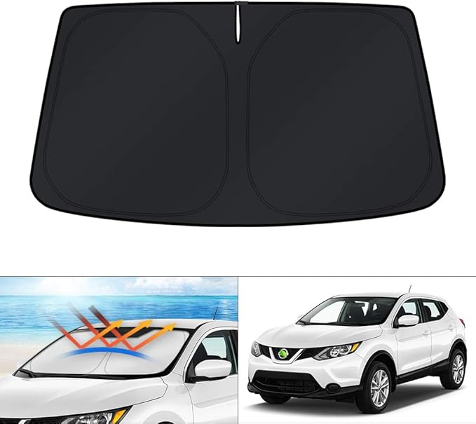KUST Windshield Sun Shade for 2017-2024 Nissan Rogue Sport Accessories (Not for Rogue) Sunshade Foldable Sun Visor Protector Blocks UV Rays Keep Your Car Cooler