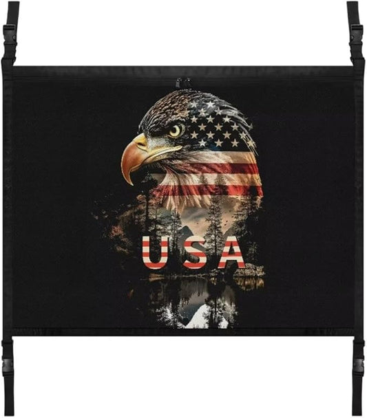 Eagle USA Flag Car Roof Storage Bag Car Roof Seat Organizer All Car Storage Organizers Inner Car Accessories Compatible with Most Vehicles