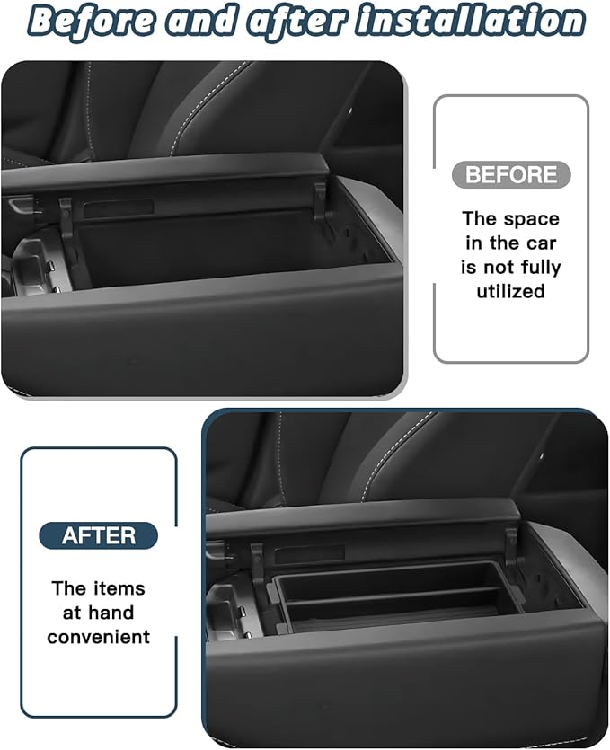 Ruiya 2024-2025 2026 TX350 Center Console Organizer for Lexus TX350 Accessories ABS Double Layer Armrest Console Organizer Compatible with 2024 2025 2026 Lexus TX 350 All Trims(2Packs)