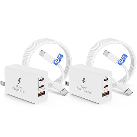 100W USB C Charger Block,Super Fast Charging Station/10ft USB C Cable Cord Long, 65W Type C Laptop Adapter for MacBook Pro/Air/iPhone 17 16 15 Pro Max/Samsung Galaxy S26 S25 S24 S23 S22 S21 Ultra/Plus