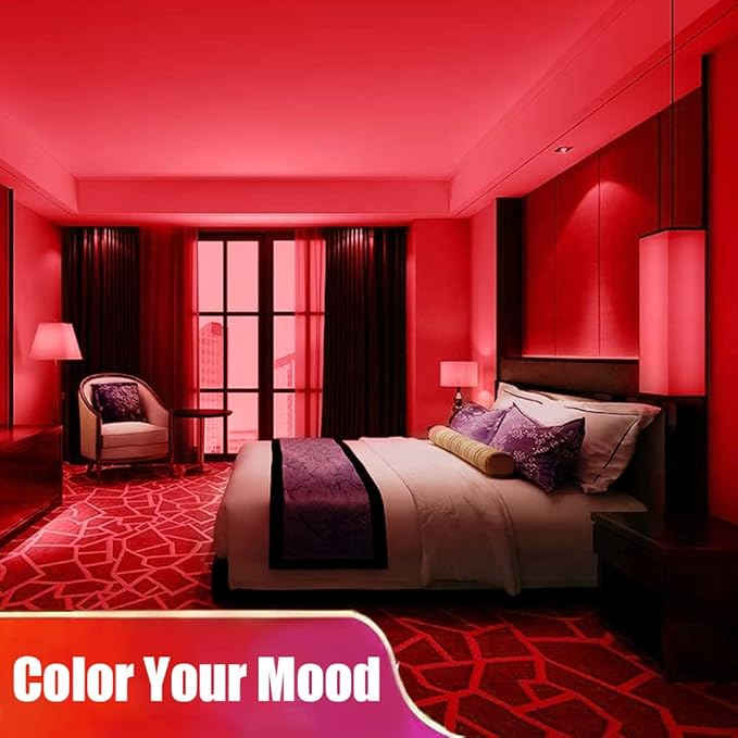 YM E-Bright Red LED Strip Lights 5M /16.4Ft 600SMD Waterproof IP68 Flexible for Bedroom Undercar Lighting Kits Mall Indoor Outdoor House Party Decoration Stage Lights (No Power Adapter)