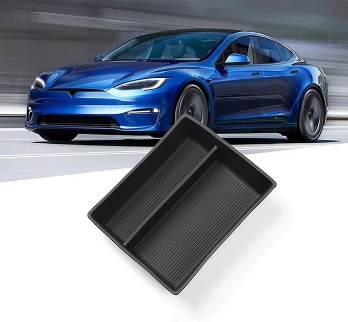 Jaronx Compatible with Tesla Model S/X Console Organizer 2021-2026, Refresh Center Console Storage for Model X/S Plaid/Long Range, Silicone Organizers Tray for Tesla X/S Accessories