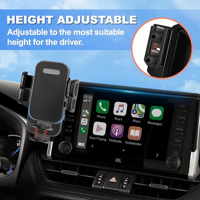 Car Phone Holder Fit for 2019-2025 Toyota RAV4 Accessories Phone Mount 7/8-inch Screen Fixed Clip, Cell Phone Automobile Cradles Hands-Free 360 Degree Rotation Not Affect Air Vent