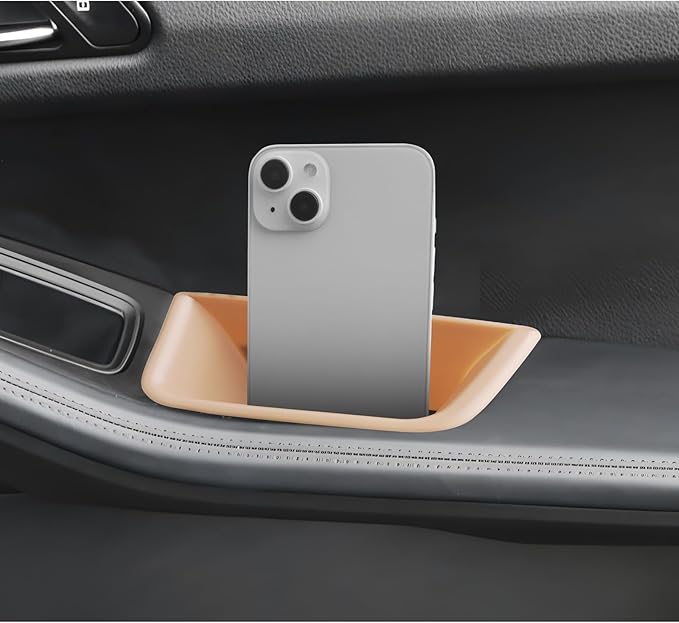 LUWU Door Tray Organizer Compatible with 2015-2025 Porsche Macan S/T/GTS Accessories Center Console Organizer Armrest Console Storage Box Insert Tray ABS Material Beige 4PCS (Not for Macan EV)