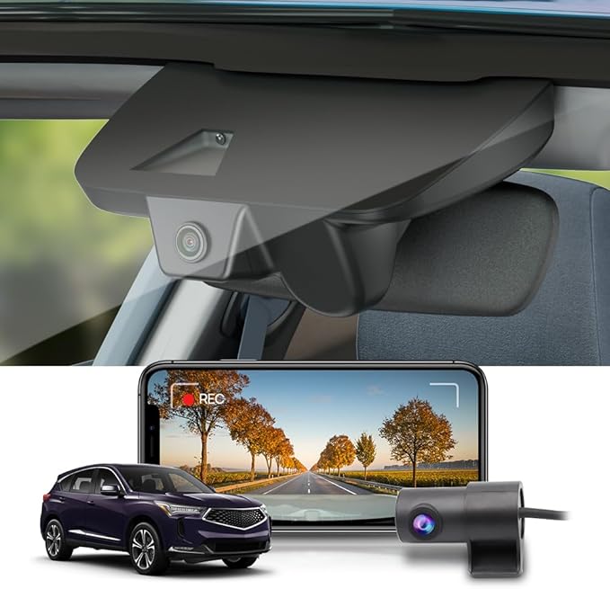 Fitcamx Front 4K+Rear 1080P Dash Cam Adapts for Acura RDX 2019-2026 (HD2-D4151), OEM Factory Look, 2 Way HD Video, Built-in WiFi & APP, Loop Recording, Collision Detection, Easy to Use, 128GB Card