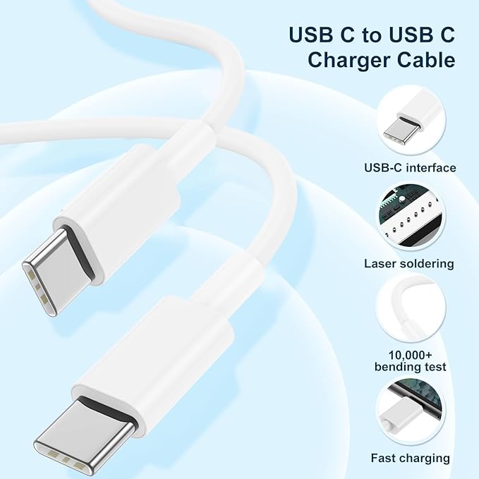 45W USB C iPhone 17 16 15 Fast Charger Block and 2x6ft/2x10ft Type C to C Cable Cord Long,Wall Charging Plug Adapter Cube Brick for Apple iPhone 17 Pro Max/17 Air/16 Pro Max/16/15 Pro/15 Plus/iPadMini