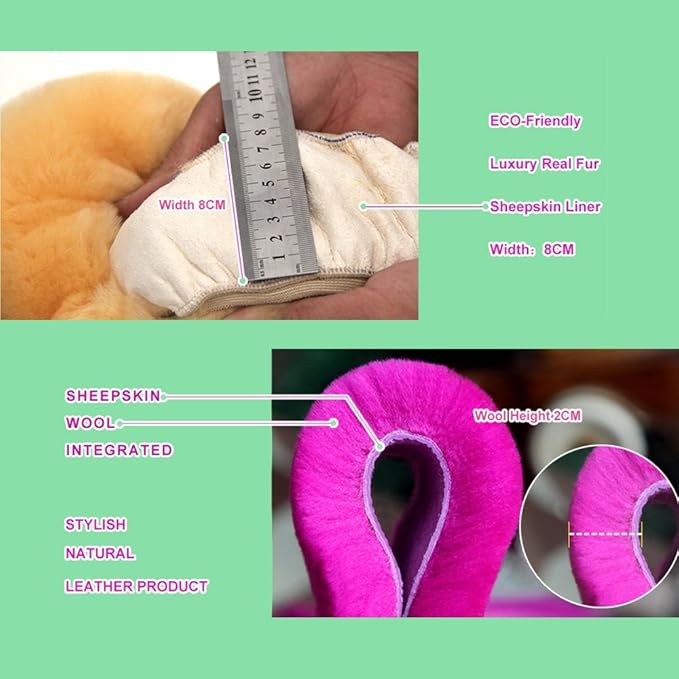 3Pcs/Set Pure Wool Fur Furry Steering Wheel Cover, Soft Fluffy Handbrake Cover Gear Shift Cover for Women Car SUV Truck Australia Sheepskin Accessories