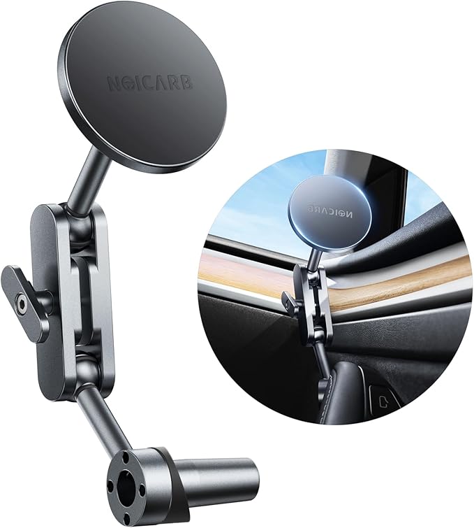 Magnetic Phone Mount for Tesla Model Y and Model 3 (2017-2023), Passenger's Side Door Bracket, 360° Rotation, Foldable, Compatible with iPhone 15/14/13/12 and All Phones