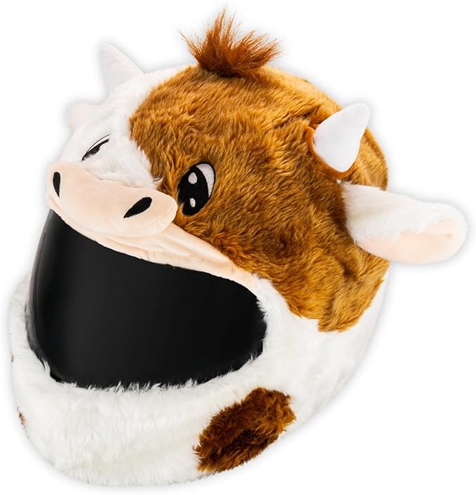 Moto Loot Helmet Cover for Motorcycle Helmet, Fun Rides and Gifts (Cover Only. Helmet Not Included) - Cow