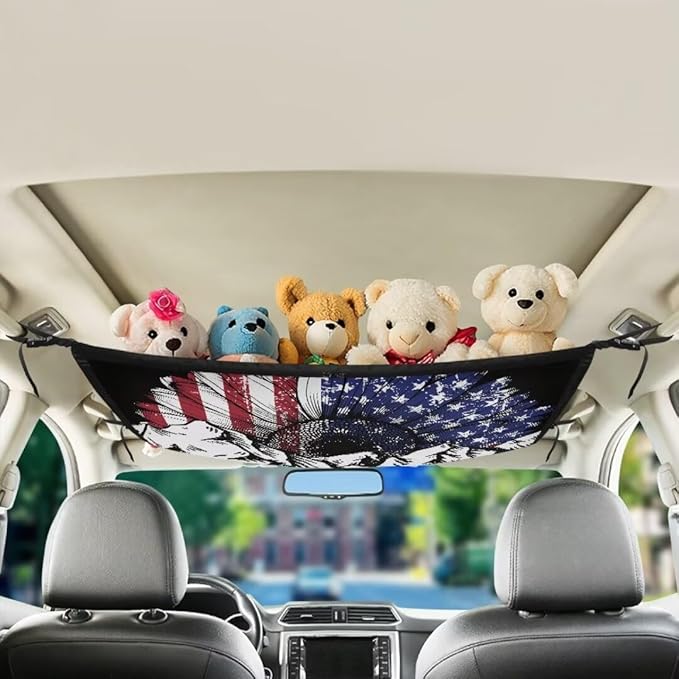 Car Roof Storage Bag USA Flower Mountain Car Seat Organizer Roof Storage Premium Car Seat Organizer One Size Inner Car Accessories