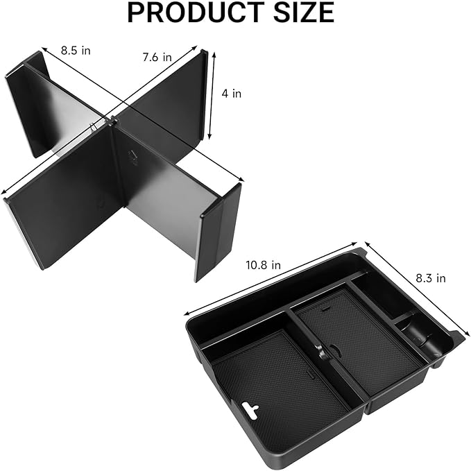 YOJOJOCO 2PCS Center Console Organizer Compatible with Honda 2023-2025 2026 Pilot ＆ 2024-2026 Ridgeline ＆ 2024-2026 Passport Accessories Hidden Storage Box Insert Tray