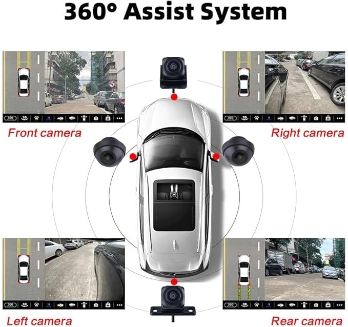 BY-J 360-Degree Panoramic Camera System for Android, 3D 1080P, with Mounting Accessories and Video Cables (360 Camera-720P)