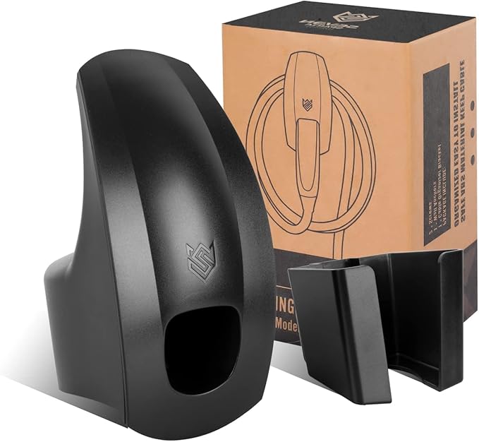 SEVEN SPARTA Charging Cable Holder with Chassis Bracket Compatible with Tesla Model 3 Model Y Model X Model S Charger Cable Organizer Car Accessories Wall Connector, Patent Approved (Black)
