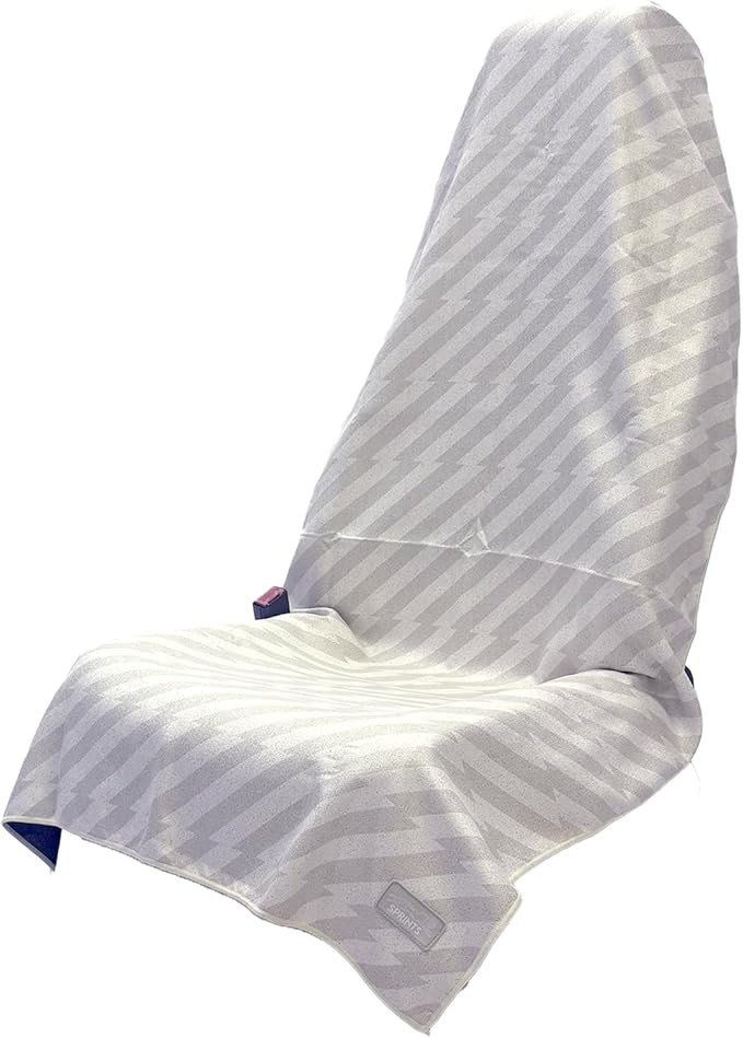 Sprints Athletic Running Towel, Full-Sized, Car Seat Cover - Performance Microfiber (Velocity Blitz Cream)