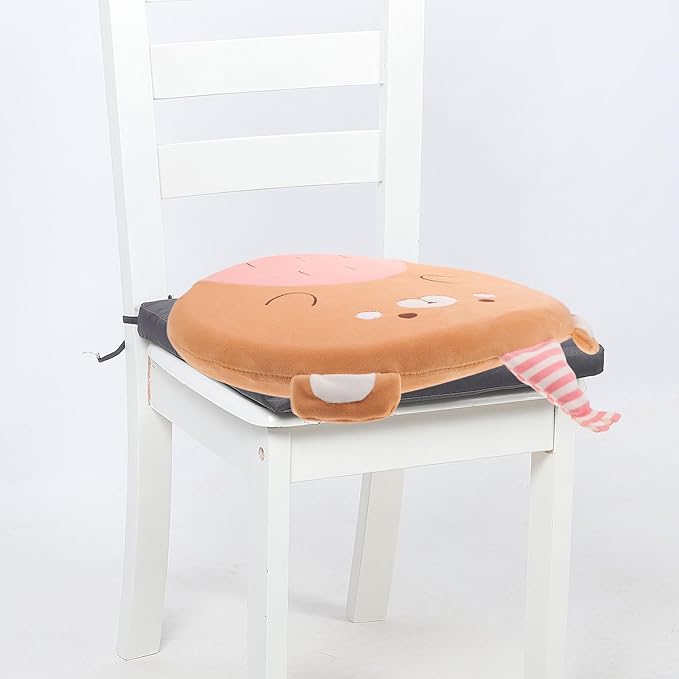 Memory Foam Car Seat Cushion and Office Chair Lumbar Support Pillow, Small Bear Design, Soft Non-Slip Pad for Truck, Wheelchair, and Sofa Use
