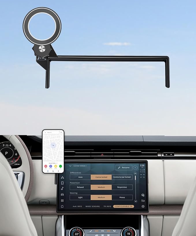 Car Phone Holder for 2023 2024 2025 Land Rover Range Rover/Range Rover Sport Accessories Apply to 13.1 Inch Touch Screen Fixed Clip Magnetic 360° Rotation Cell Phone Mount Hands-Free