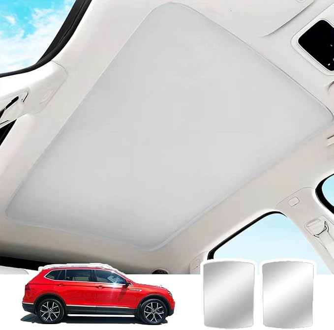 Car Sunroof Compatible with Tiguan 2016-2010 5-Door SUV, Foldable Glass Roof Sunshade with Storage Bag, Sunshade Roof Heat Insulation Sun Protection Roof Sunshade Interior Sunroof Shade