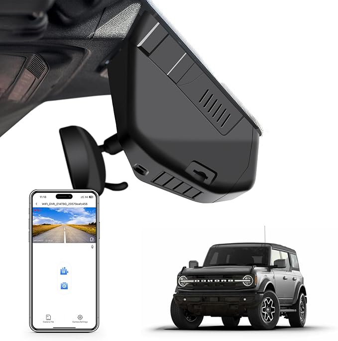 Mangoal STARVIS 2 Front 4K HDR Dash Cam IMX678, Fit for Ford Bronco 2021 2022 2023 2024 2026(Model A), 5GHz WiFi, GPS, Support 512GB Max(Additional Purchases)