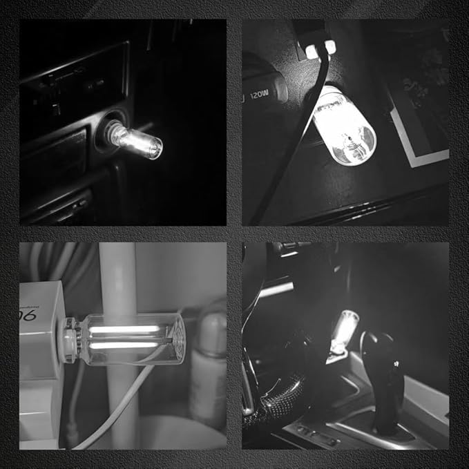 USB LED Car Interior Atmosphere Light, Auto Interior Lights, Plug-in USB Automotive Light, Universal Portable Auto Ambient Lighting Kit Car Accessories for Cars, Bedroom, Hallway (White)