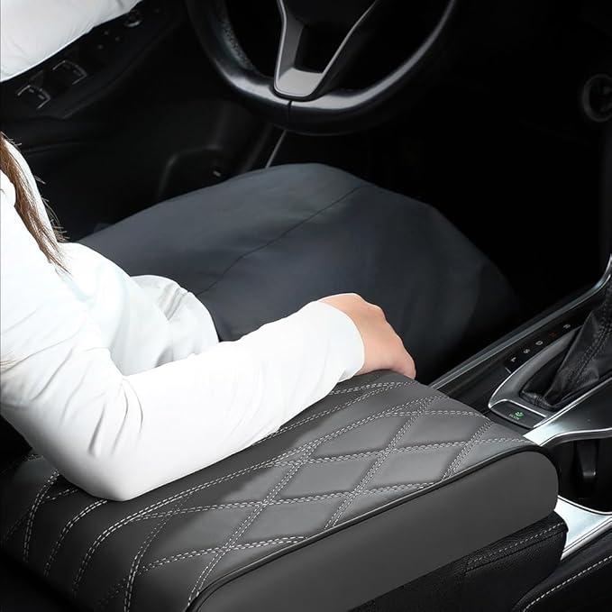 Car Center Console Cover for Range Rover Velar 2018–2025 2026 L560, Car Armrest Cover Center Console Pad Armrest Cushion Armrest Box Pad Interior Auto Accessories Anti-Slip,A-Black-32 * 17cm