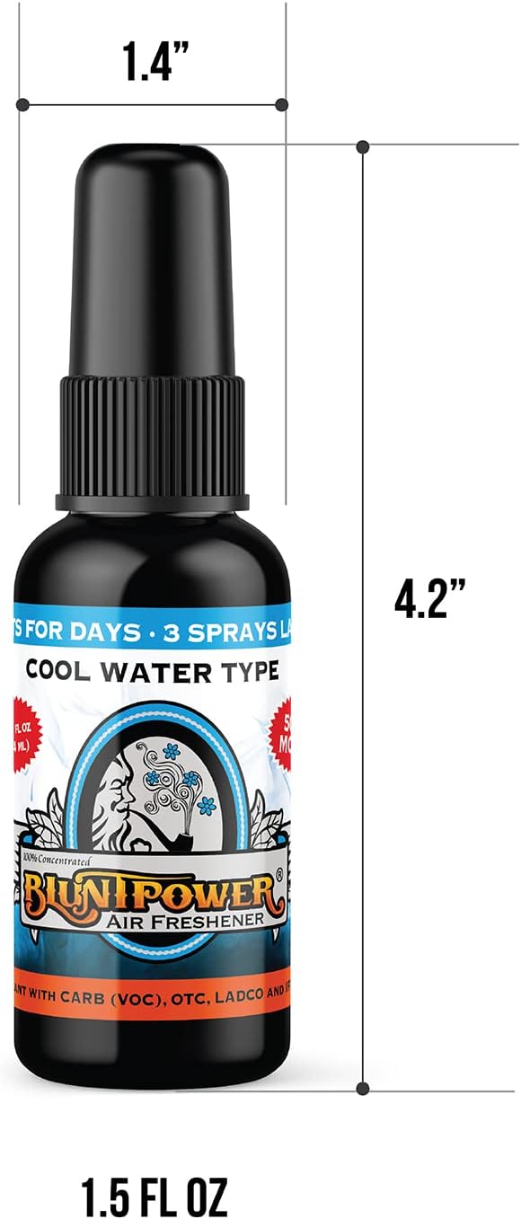 BluntPower Oil Based Concentrated Air Freshener and Oil for Diffuser - 3 Pack of Cool Water (1.5 Ounce Each)