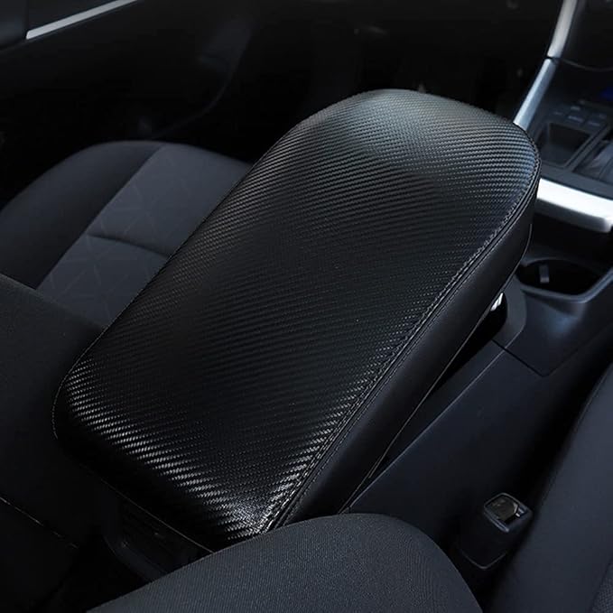 INTGET Center Console Armrest Cover for Toyota RAV4/RAV-4 Accessories 2025 2024 2023 2022 2021 2020 2019 Leather Middle Console Arm Rest Lid Cover Elbow Pad Protector(Carbon Fiber Texture)
